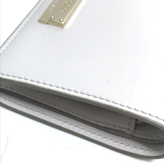 TOD'S Folded wallet leather Gray type logo Compact wallet Women Used Authentic