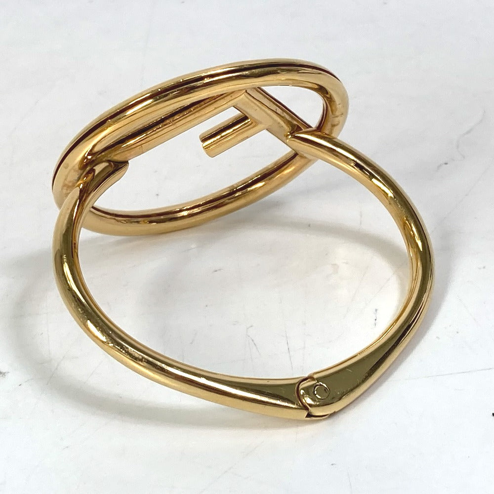 FENDI Bangle Gold Plated gold FF Women Used Authentic