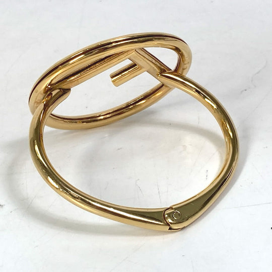 FENDI Bangle Gold Plated gold FF Women Used Authentic