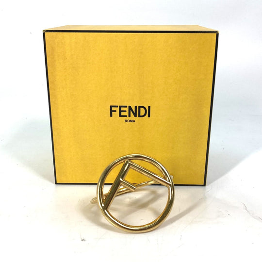 FENDI Bangle Gold Plated gold FF Women Used Authentic