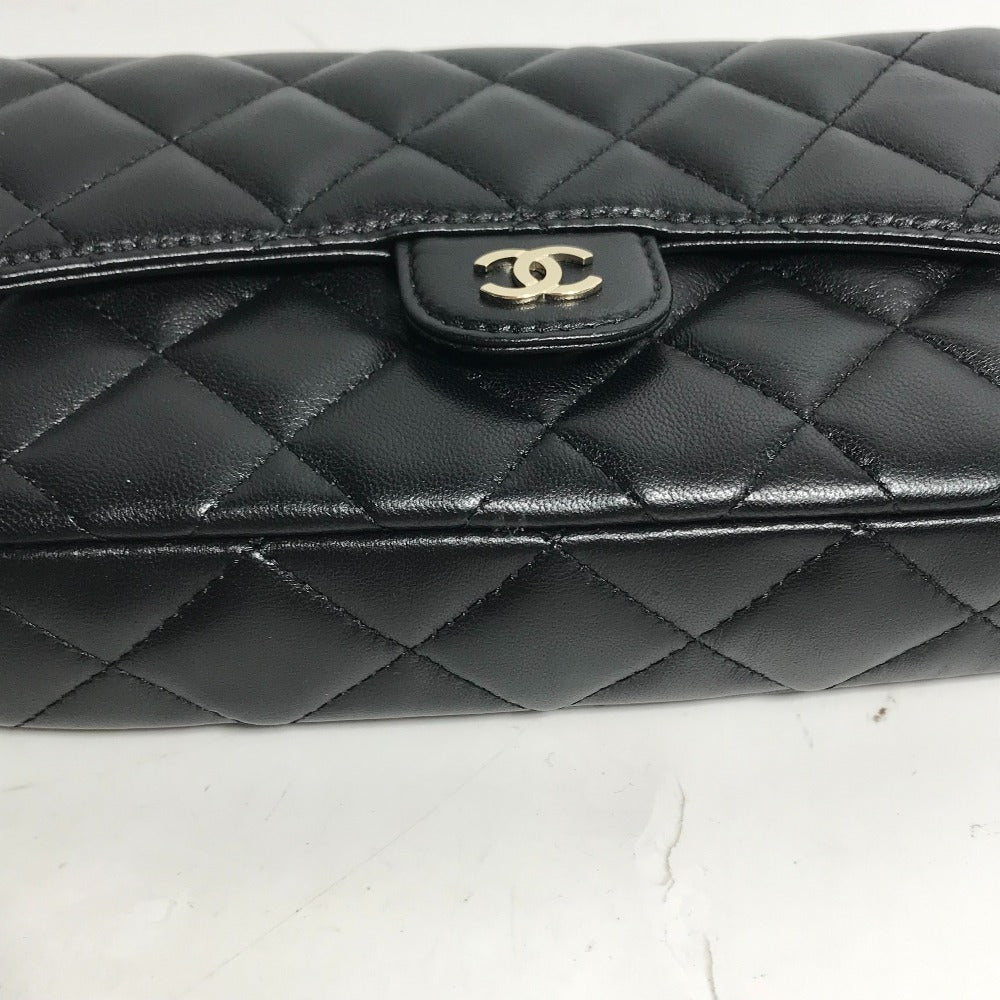 CHANEL Shoulder Bag AP2096 lambskin black COCO Mark Phone Case Wallet CC Matrasse Chain wallet Women Used Authentic