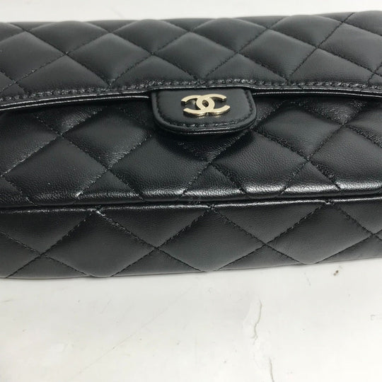 CHANEL Shoulder Bag AP2096 lambskin black COCO Mark Phone Case Wallet CC Matrasse Chain wallet Women Used Authentic