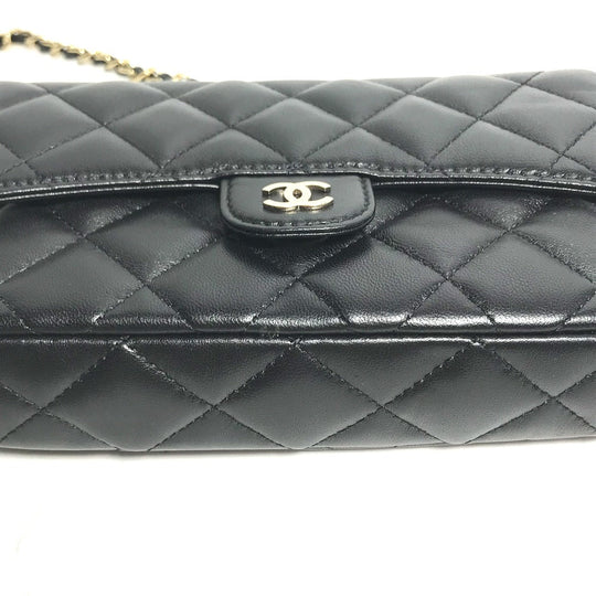 CHANEL Shoulder Bag AP2096 lambskin black COCO Mark Phone Case Wallet CC Matrasse Chain wallet Women Used Authentic