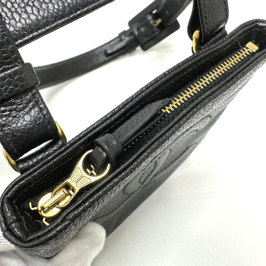 CHANEL Pouch Caviar skin black CC COCO Mark Waist pouch Women 75/30 Used Authentic
