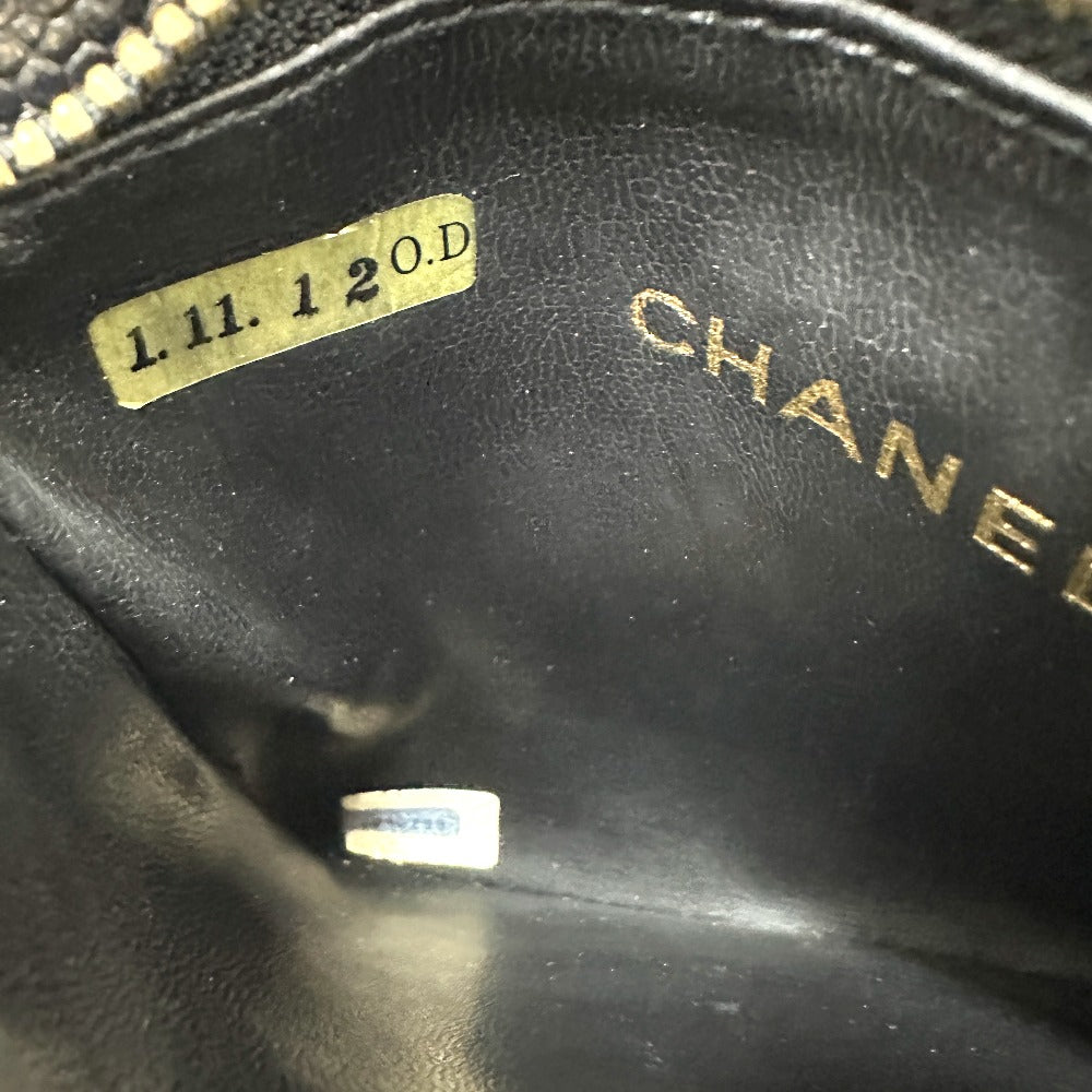 CHANEL Pouch Caviar skin black CC COCO Mark Waist pouch Women 75/30 Used Authentic