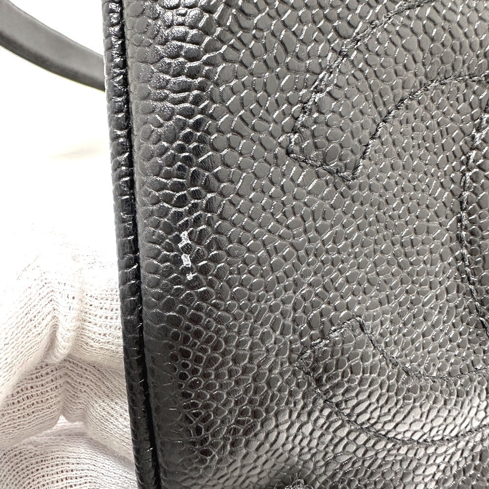 CHANEL Pouch Caviar skin black CC COCO Mark Waist pouch Women 75/30 Used Authentic