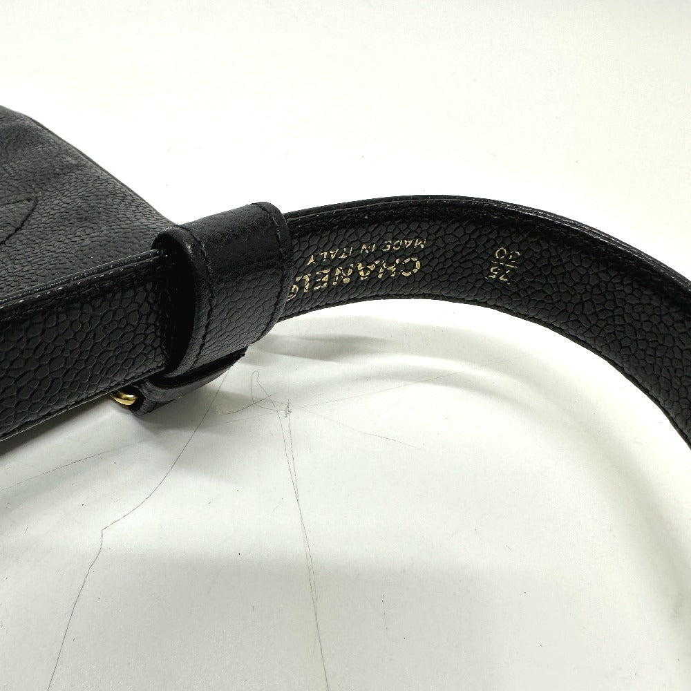 CHANEL Pouch Caviar skin black CC COCO Mark Waist pouch Women 75/30 Used Authentic