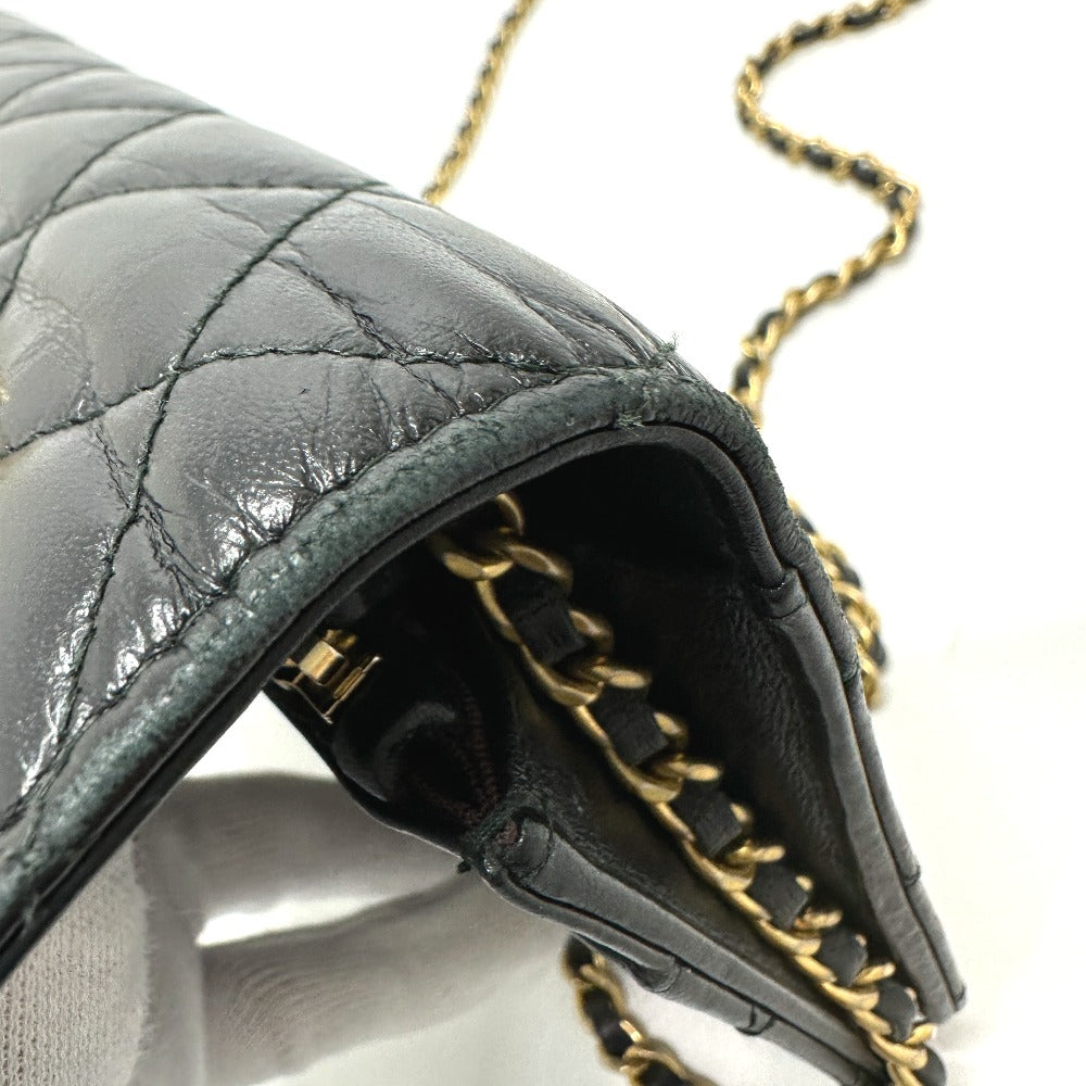 CHANEL Shoulder Bag A80441 lambskin black 2.55 Embroidered Studs Matrasse Women Used Authentic
