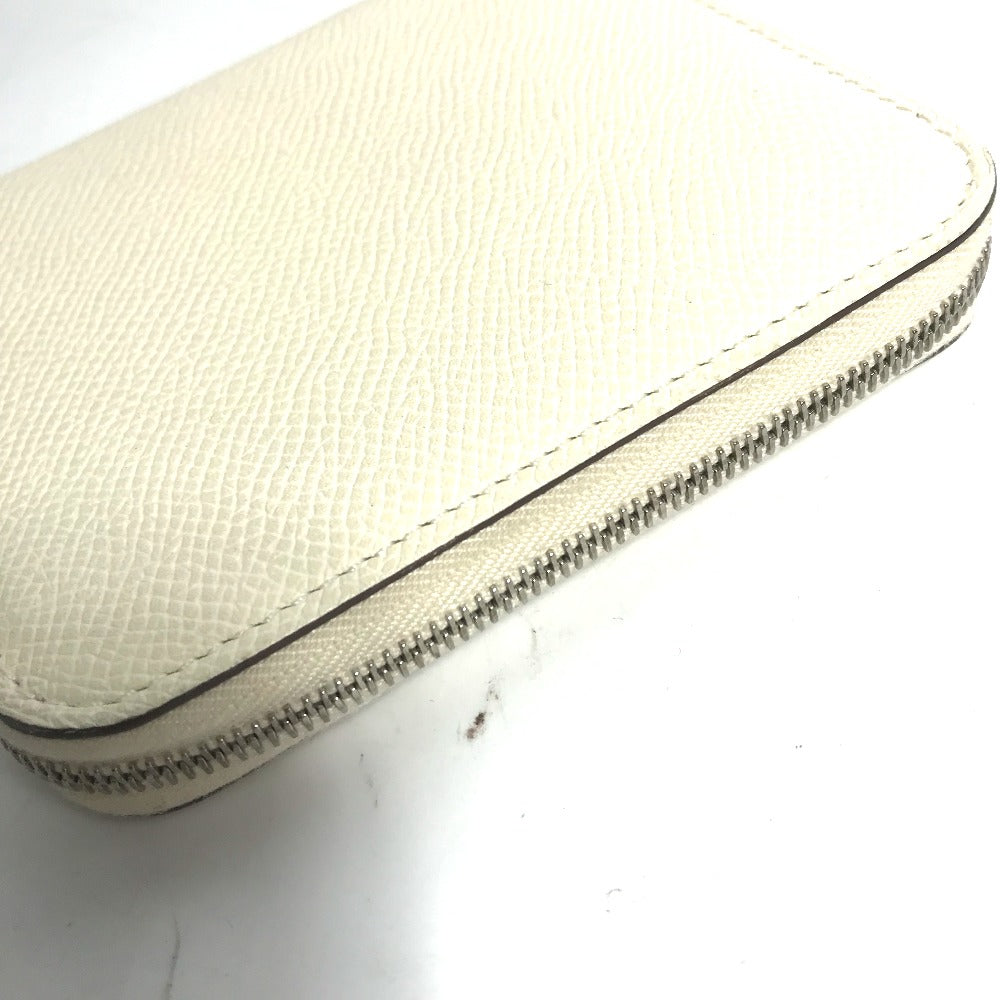 HERMES Coin case Epsom white Silk In Coin Pocket Compact Wallet Azap compact Women Used Authentic