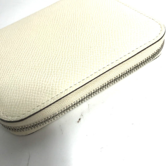 HERMES Coin case Epsom white Silk In Coin Pocket Compact Wallet Azap compact Women Used Authentic
