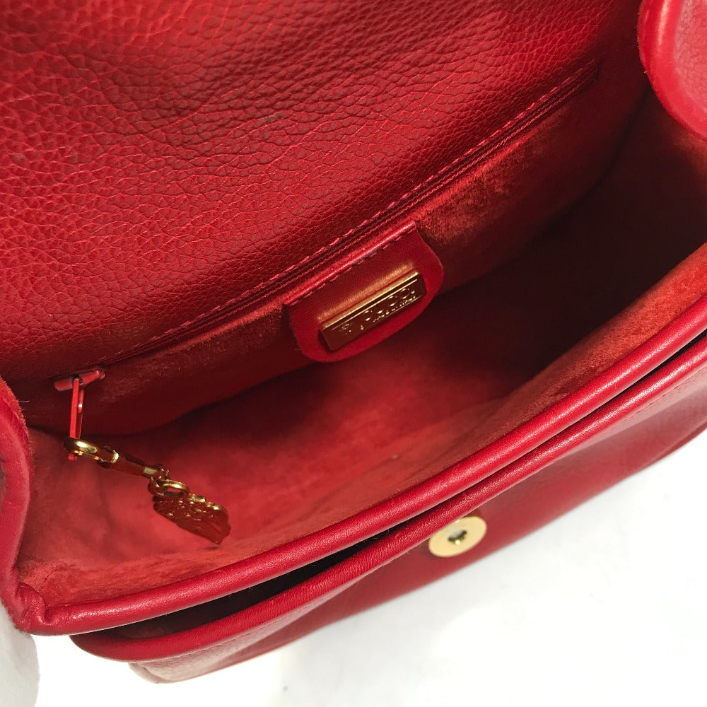 GUCCI Shoulder Bag 007.261.0107 leather Red Old Gucci Interlocking G mens Used Authentic