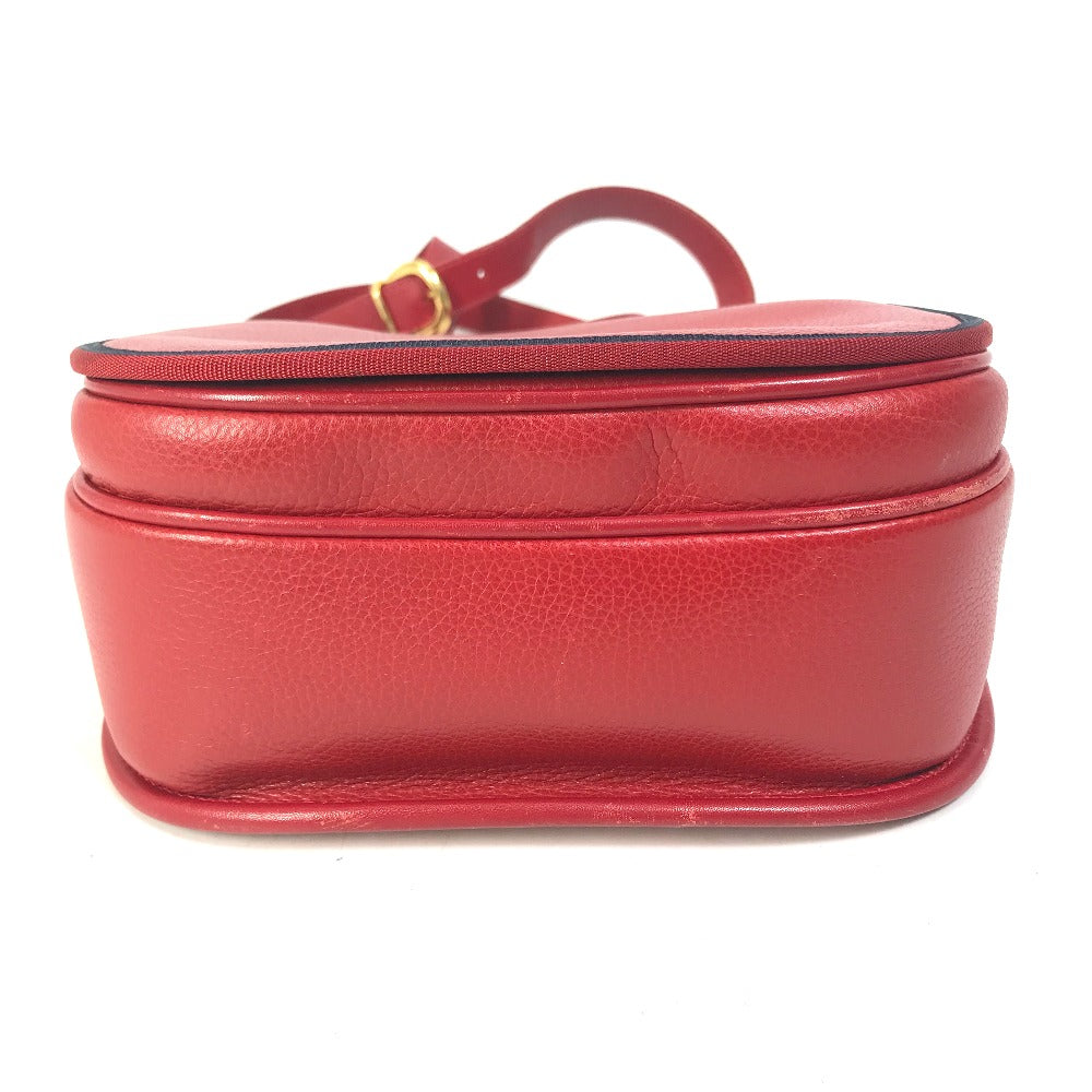 GUCCI Shoulder Bag 007.261.0107 leather Red Old Gucci Interlocking G mens Used Authentic