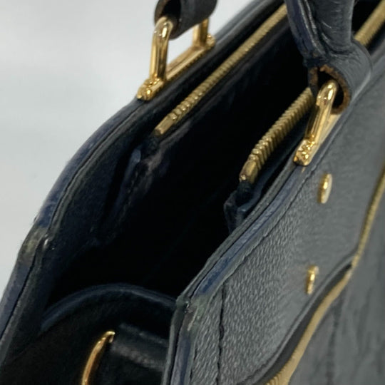 LOUIS VUITTON Handbag M54196 Monogram Ann Platt Leather Navy Monogram Ann Platt Three PM Women Used Authentic