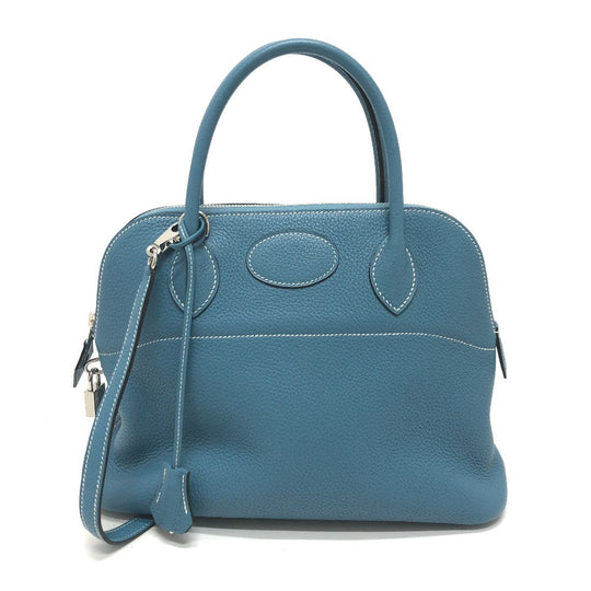 HERMES Handbag Togo blue Bored 31 Women Used Authentic