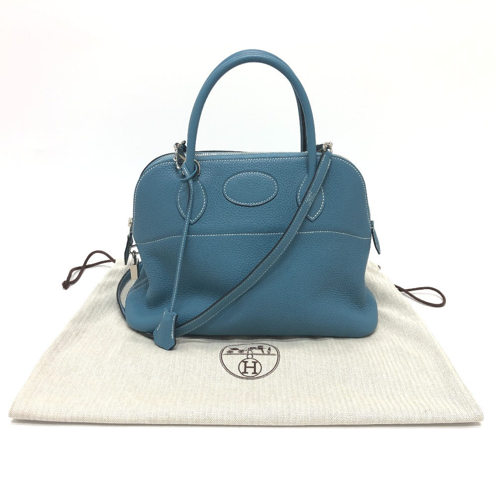 HERMES Handbag Togo blue Bored 31 Women Used Authentic