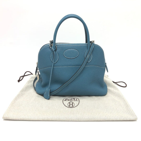 HERMES Handbag Togo blue Bored 31 Women Used Authentic