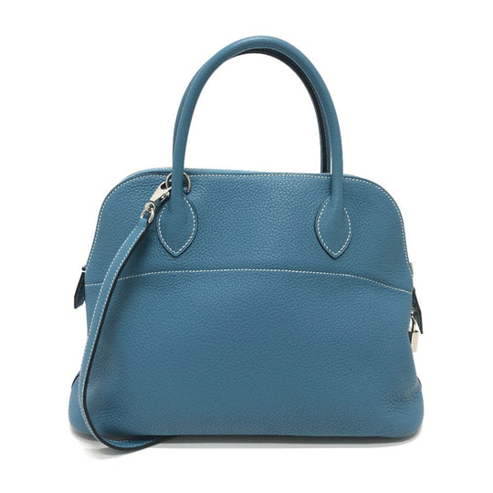 HERMES Handbag Togo blue Bored 31 Women Used Authentic