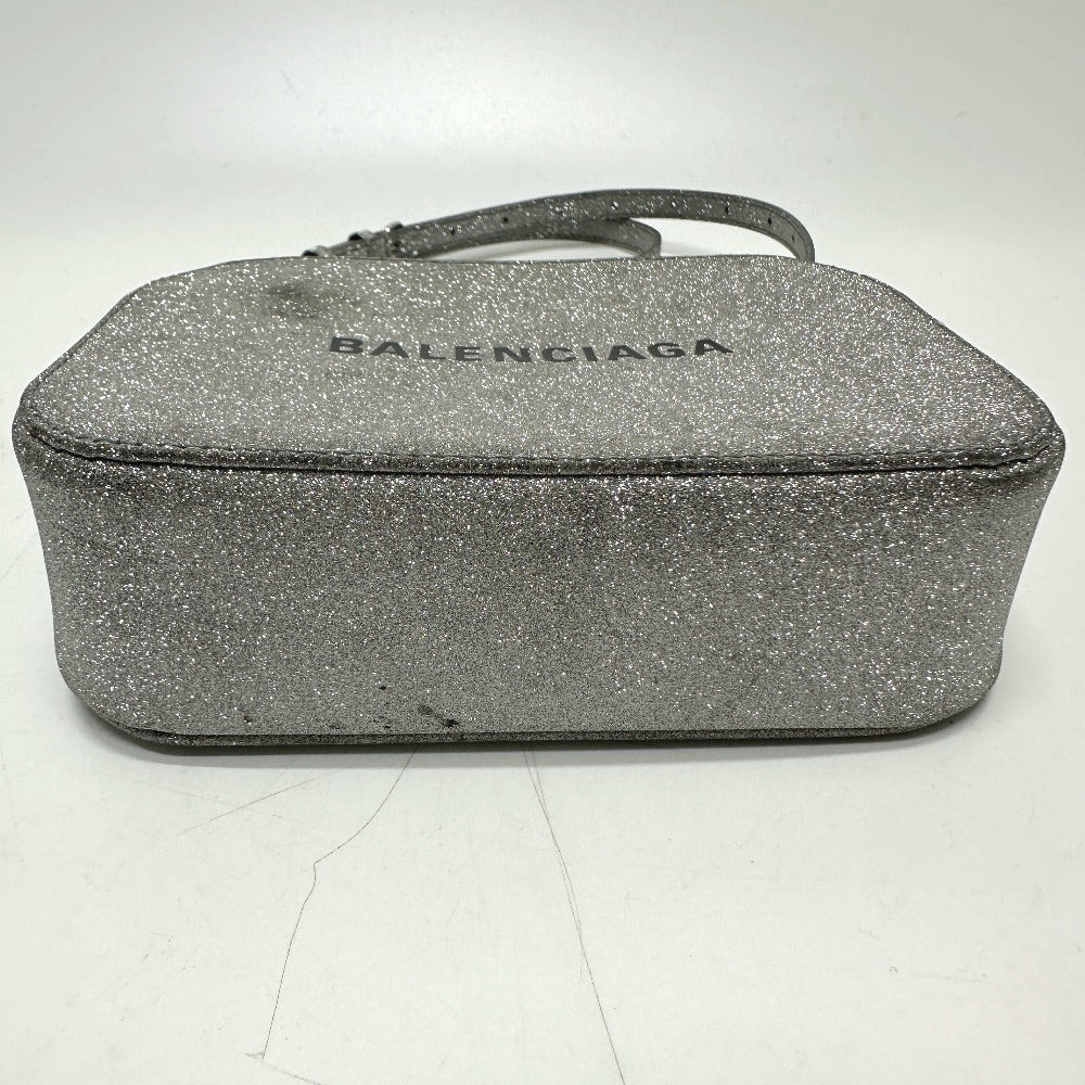 BALENCIAGA Shoulder Bag 552372 leather Silver logo Everyday camera bag Women Used Authentic