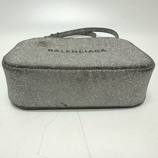 BALENCIAGA Shoulder Bag 552372 leather Silver logo Everyday camera bag Women Used Authentic