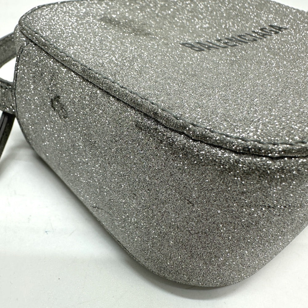 BALENCIAGA Shoulder Bag 552372 leather Silver logo Everyday camera bag Women Used Authentic