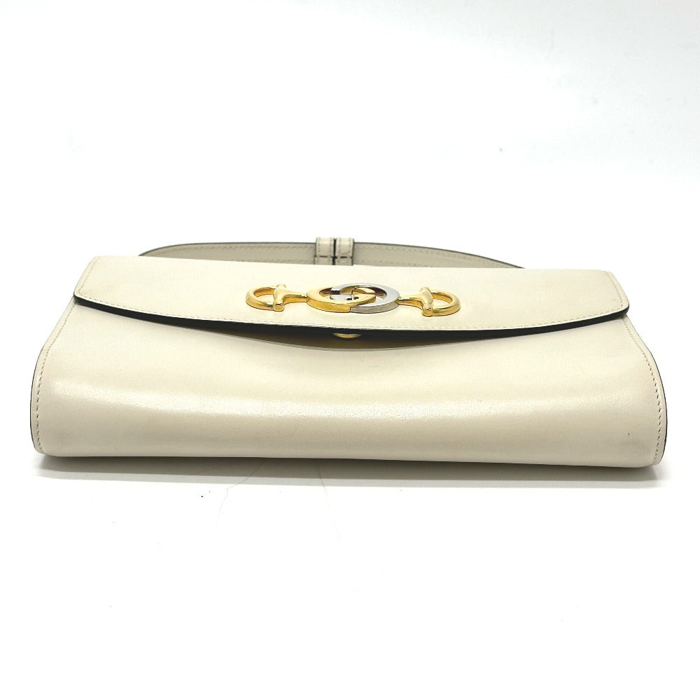 GUCCI Shoulder Bag 572375 leather off white Zumi bag Women Used Authentic