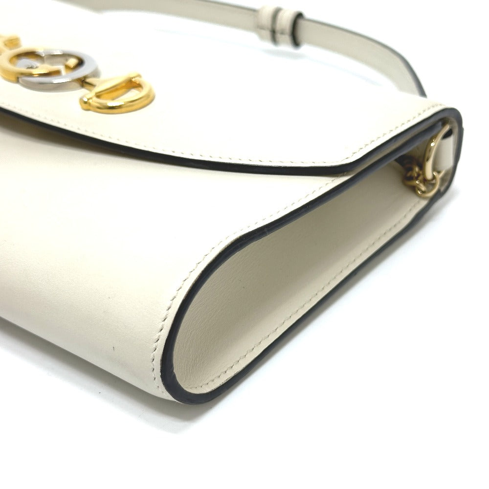 GUCCI Shoulder Bag 572375 leather off white Zumi bag Women Used Authentic