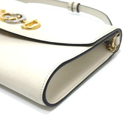 GUCCI Shoulder Bag 572375 leather off white Zumi bag Women Used Authentic