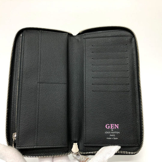 LOUIS VUITTON Long Wallet Purse M60965 Epi Leather black Epi Zippy Wallet Vertical mens Used Authentic