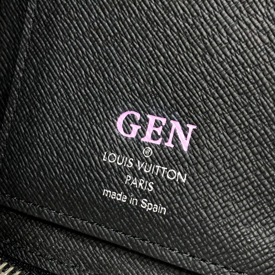 LOUIS VUITTON Long Wallet Purse M60965 Epi Leather black Epi Zippy Wallet Vertical mens Used Authentic