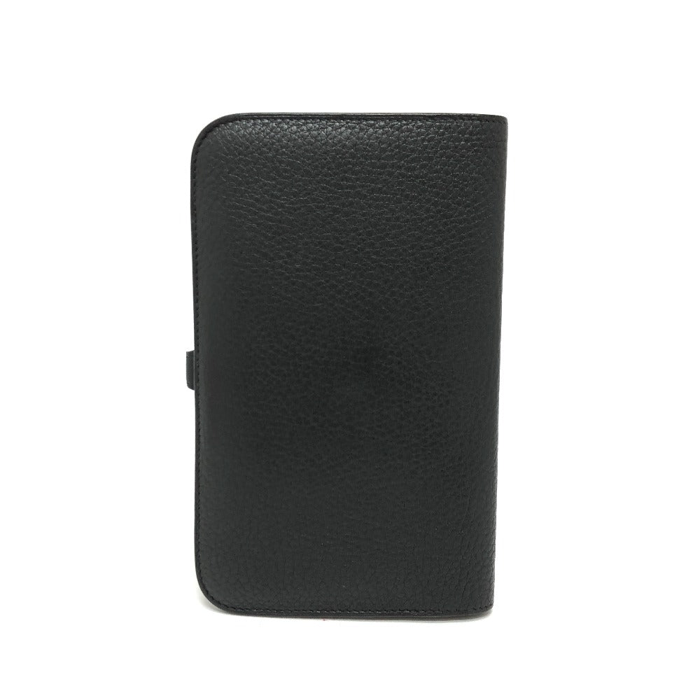 HERMES Long Wallet Purse Togo black Dogon GM Wallet Women Used Authentic