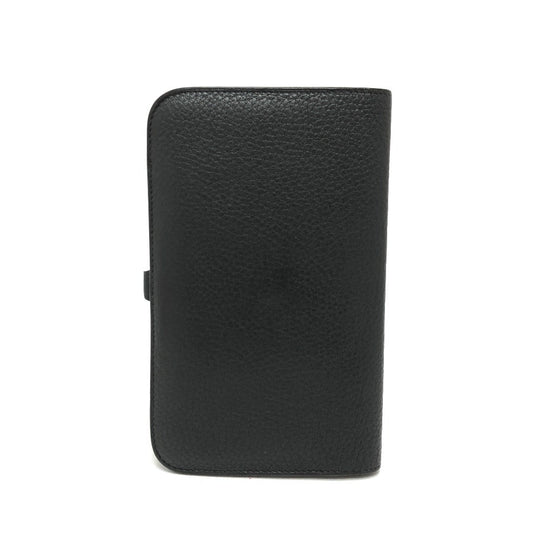 HERMES Long Wallet Purse Togo black Dogon GM Wallet Women Used Authentic