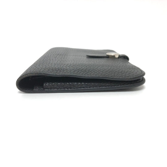 HERMES Long Wallet Purse Togo black Dogon GM Wallet Women Used Authentic