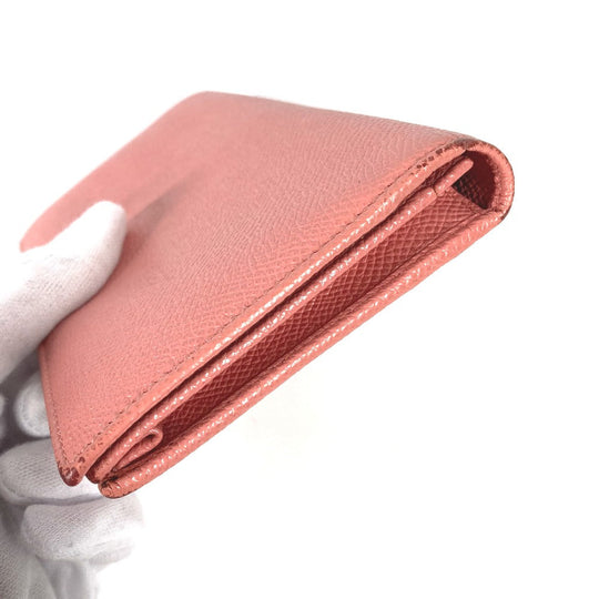 BVLGARI Long Wallet Purse leather pink Bulgari Bulgari Logo clip mens Used Authentic