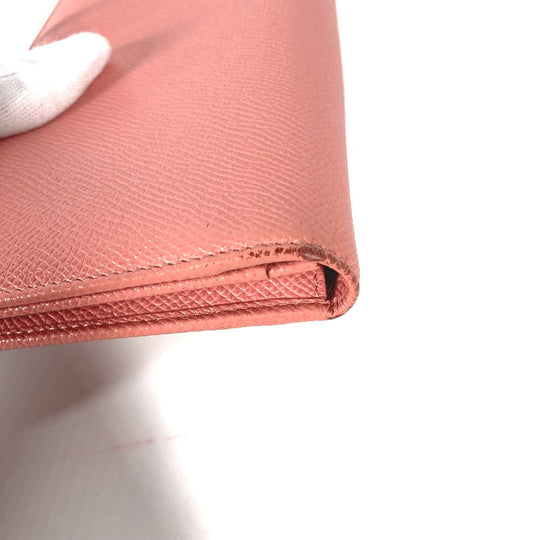 BVLGARI Long Wallet Purse leather pink Bulgari Bulgari Logo clip mens Used Authentic
