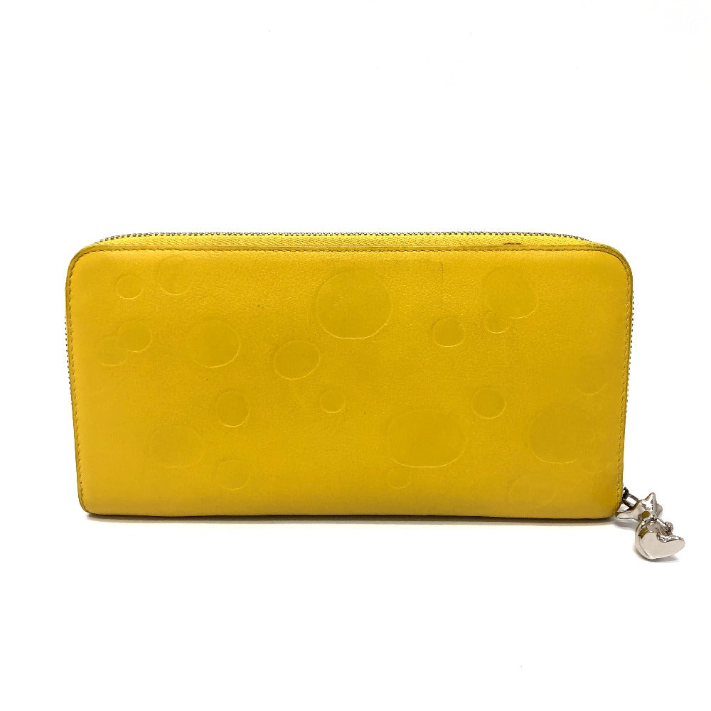 LOEWE Long Wallet Purse leather yellow anagram Women Used Authentic