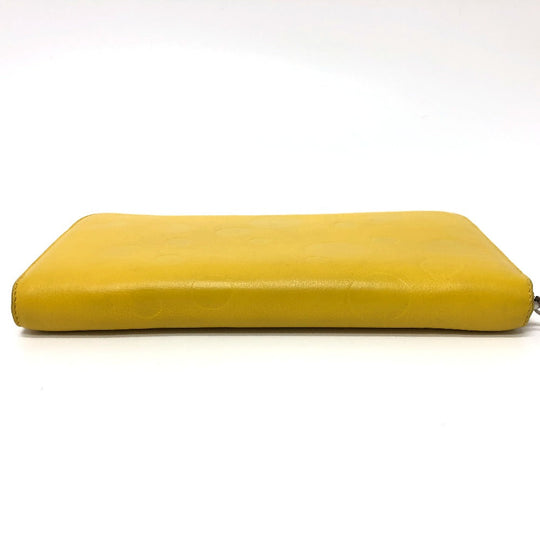 LOEWE Long Wallet Purse leather yellow anagram Women Used Authentic