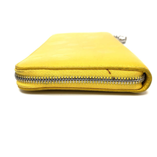 LOEWE Long Wallet Purse leather yellow anagram Women Used Authentic