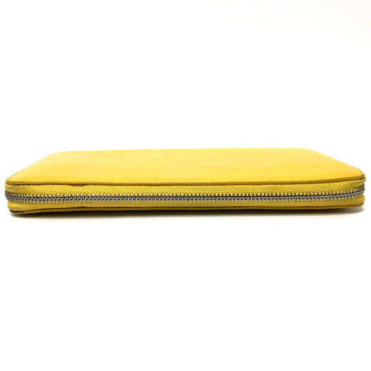 LOEWE Long Wallet Purse leather yellow anagram Women Used Authentic