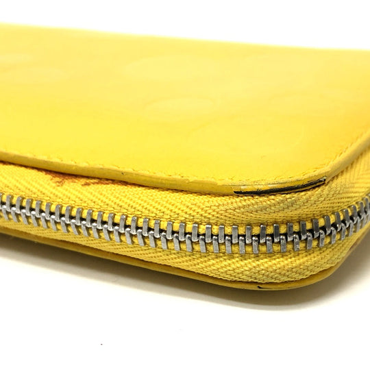 LOEWE Long Wallet Purse leather yellow anagram Women Used Authentic