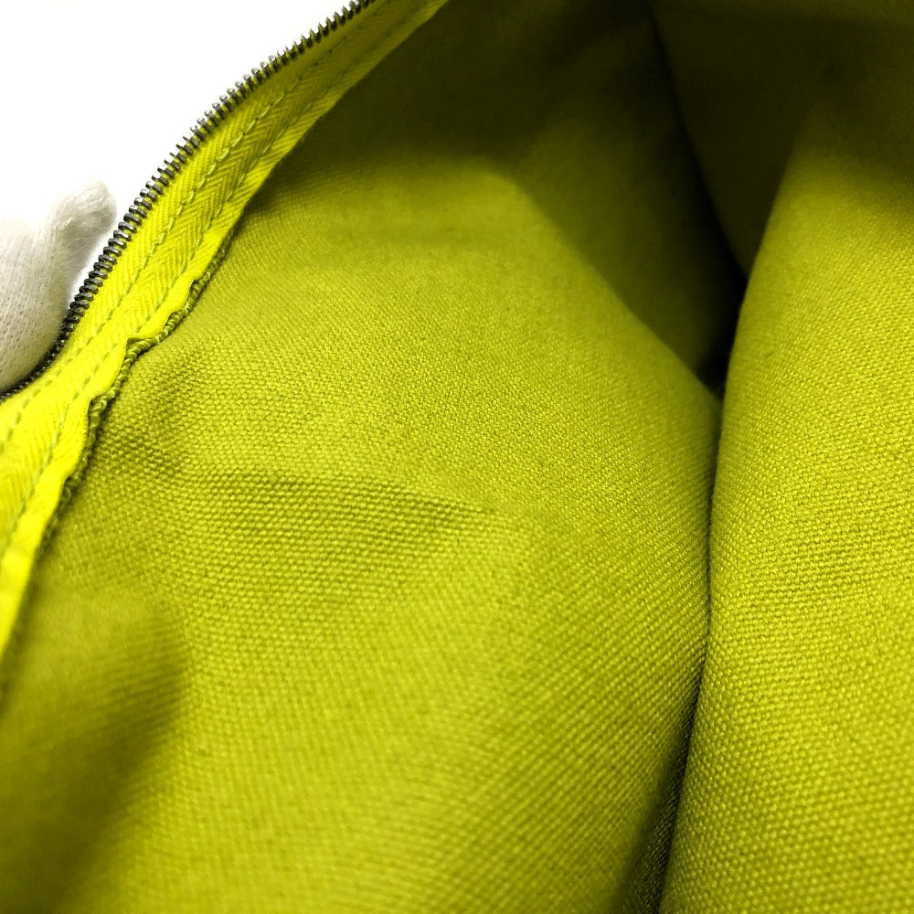 HERMES Pouch canvas Green type Large unisex(Unisex) Used Authentic