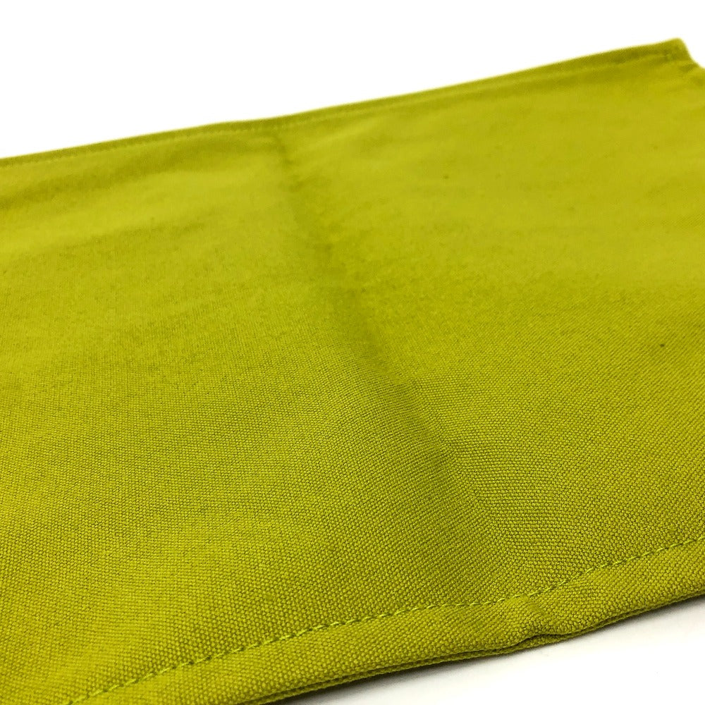 HERMES Pouch canvas Green type Large unisex(Unisex) Used Authentic