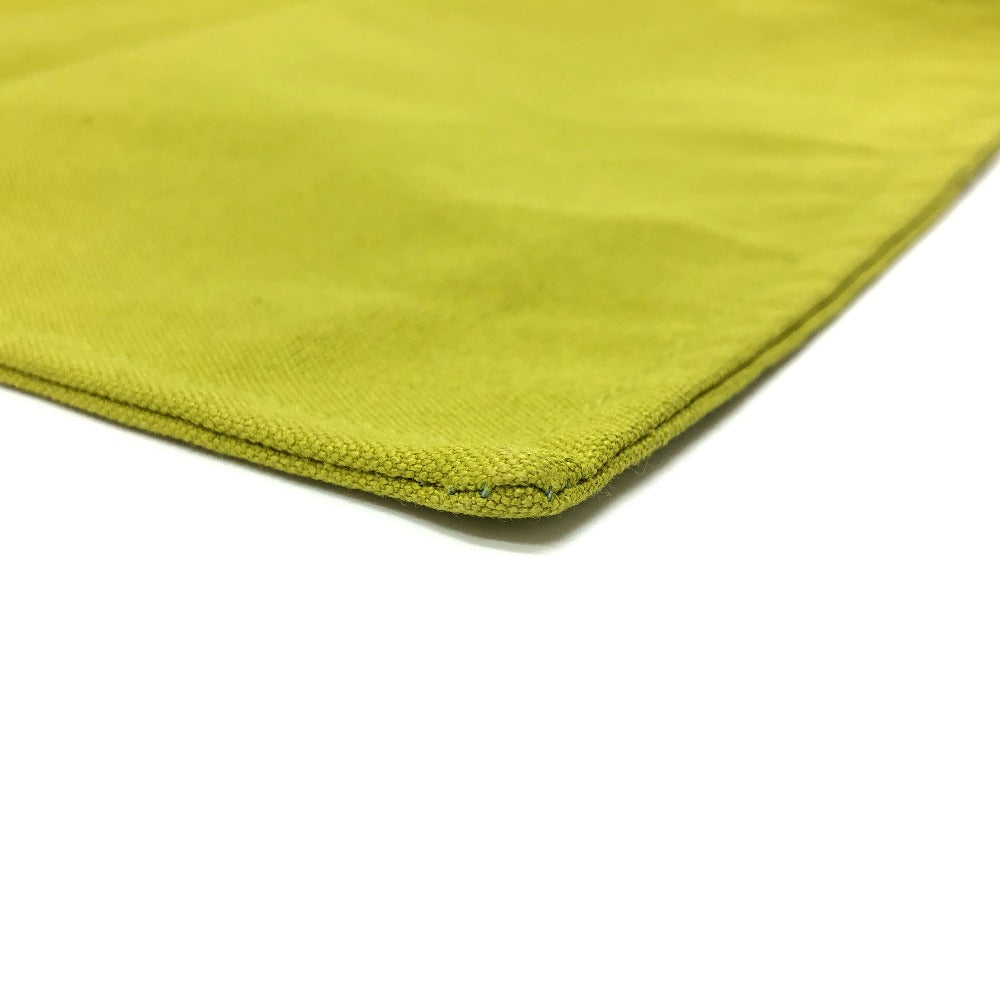 HERMES Pouch canvas Green type Large unisex(Unisex) Used Authentic