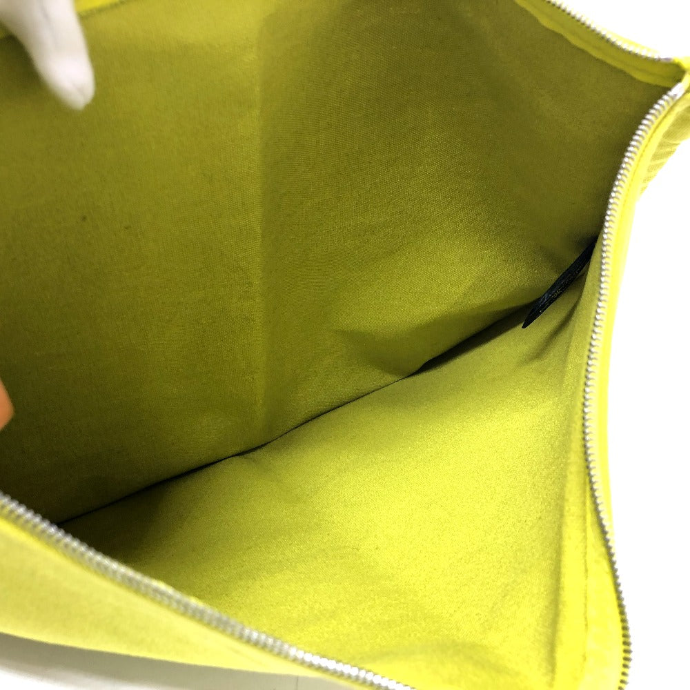 HERMES Pouch canvas Green type Large unisex(Unisex) Used Authentic