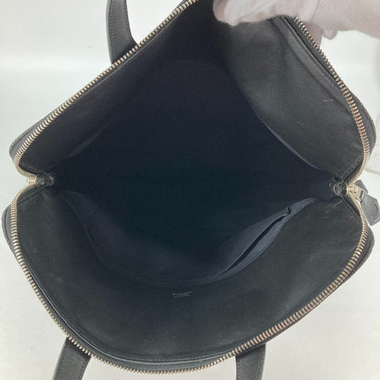 HERMES Tote Bag Toile H, Leather black Sacquibou PM mens Used Authentic