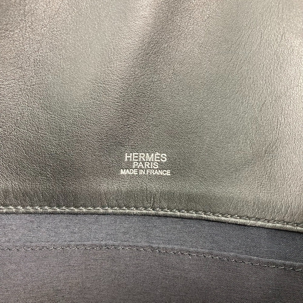 HERMES Tote Bag Toile H, Leather black Sacquibou PM mens Used Authentic