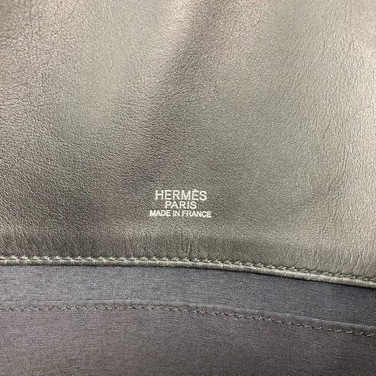 HERMES Tote Bag Toile H, Leather black Sacquibou PM mens Used Authentic