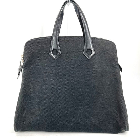 HERMES Tote Bag Toile H, Leather black Sacquibou PM mens Used Authentic