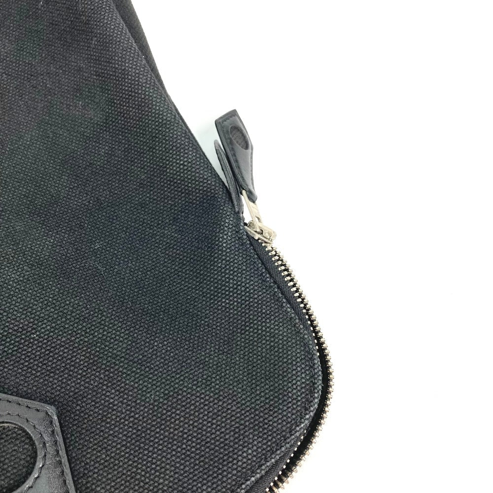 HERMES Tote Bag Toile H, Leather black Sacquibou PM mens Used Authentic