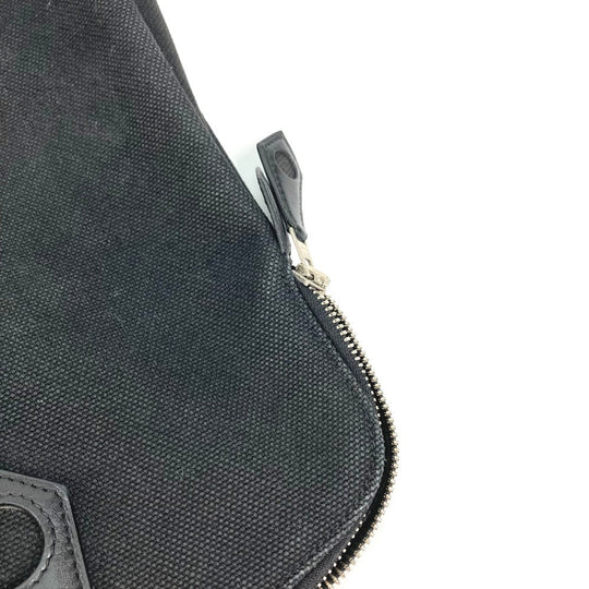 HERMES Tote Bag Toile H, Leather black Sacquibou PM mens Used Authentic