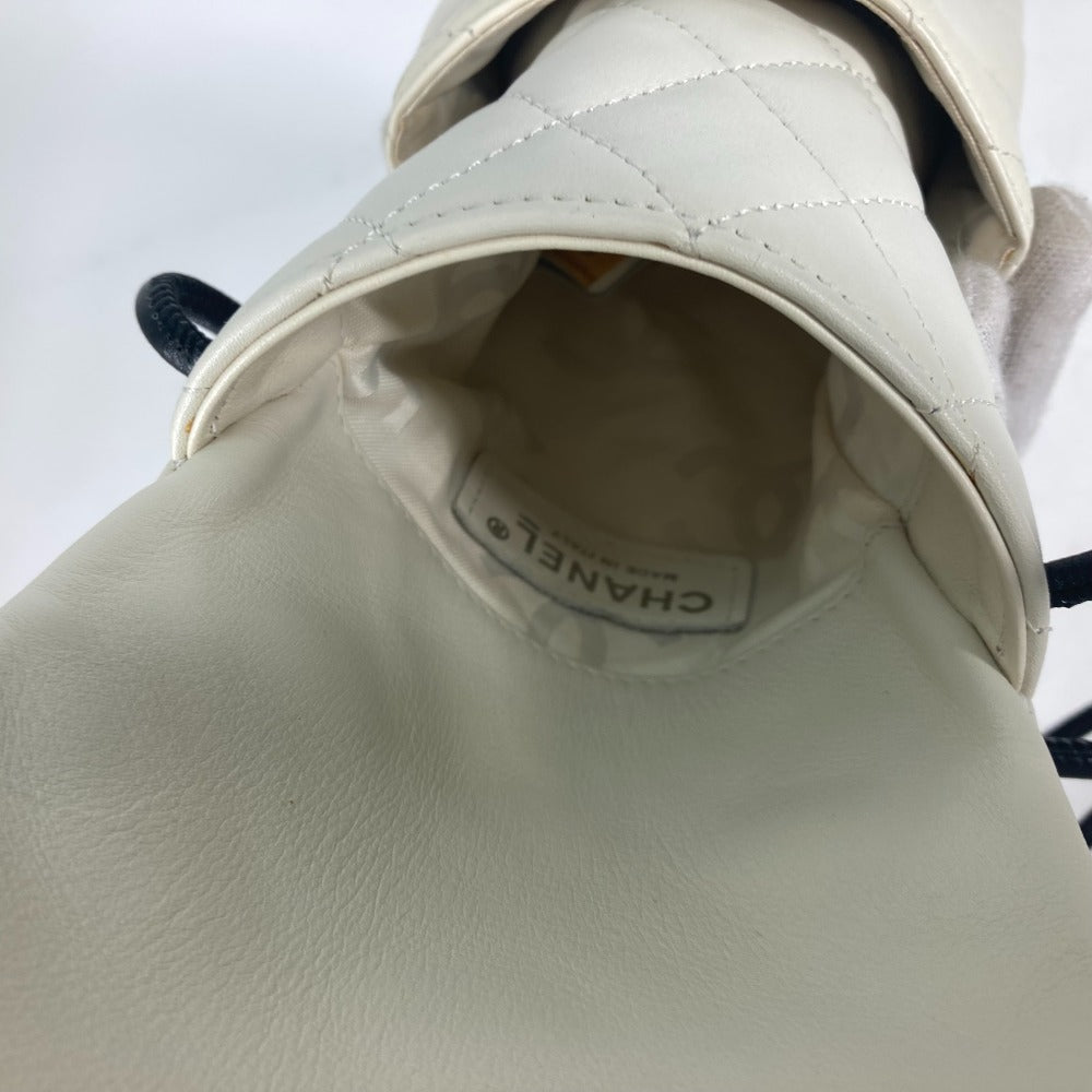 CHANEL Shoulder Bag leather white Cambon line CC COCO Mark Women Used Authentic